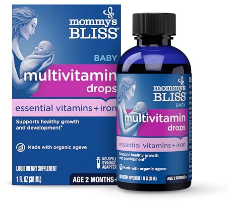 Mommy's Bliss Baby Multivitamin + Iron, Daily Essential Baby Vitamins for Immune Support, Healthy Growth & Bone Development, Age 2 Months+, 30 ml