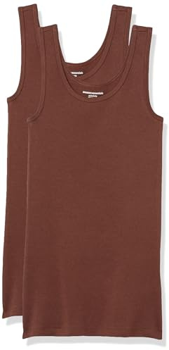 Amazon Essentials Women's Slim-Fit Vest, Pack of 2, Brown, M
