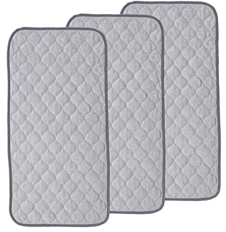 Ruiqas 3 wasserdichte, wiederverwendbare Baby-Wickelunterlagen, gesteppt, weiche Bambus-Baumwoll-Einlagen für Wickeltisch, 68,1 x 35,6 cm