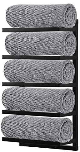 House of Home Luxury Wall Mounted Towel Storage Rack – Bathroom Towel Rail & Rolled Towel Holder, Bath Storage Organiser