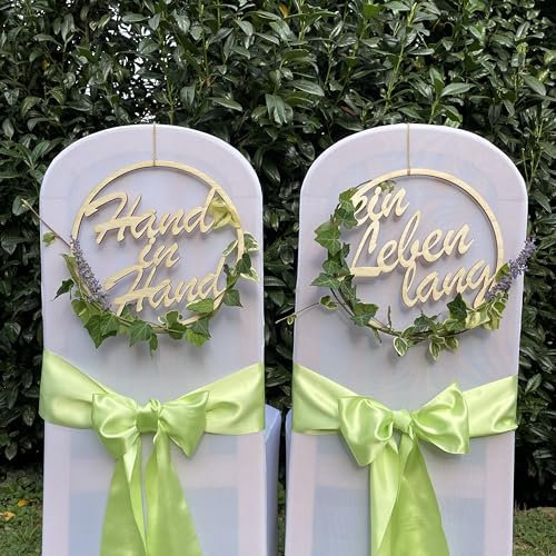 Stuhlschilder Hand in Hand ein Leben lang für Deine Hochzeit - Neumeister Holzshop