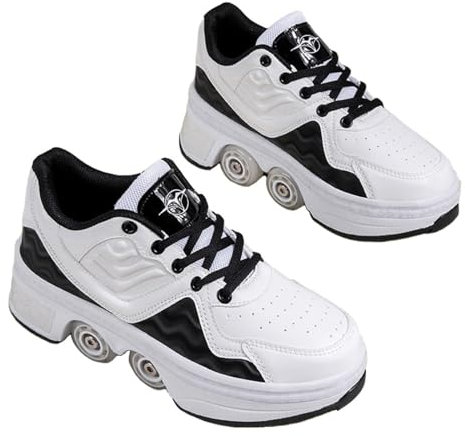Pattini a rotelle 2-in-1 Multi-Purpose Scarpe Inline Roller Shoes Skate Donna Regolabili Trekking Regalo Speciale per Adulti Unisex,35