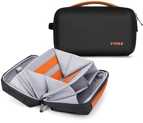 Yinke Custodia per Cavi, Organizer per Accessori Elettronici, Borsa organizer per accessori Impermeabile Grande Capacità, per Conservare Cavi, Caricabatterie, Hard Disk, USB, Schede SD, Cuffie