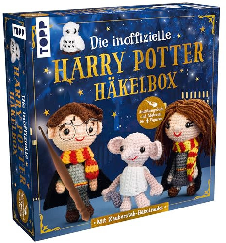 Die inoffizielle Harry Potter Häkelbox. Mit Anleitungsbuch und Material: Komplettes Häkelset mit Zauberstab-Nadel – zaubere 14 Figuren, Kreaturen & Accessoires aus der magischen Zauberschule