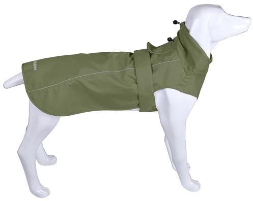 Adjustable Waterproof Dog Raincoat for Dogs,Lightweight Pet Rain Jacket Puppy Clothes with Reflective Strip for Small Medium Large Dogs (Arm Green, X-Large)