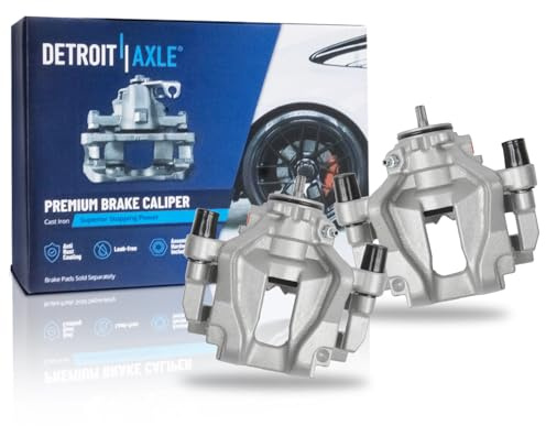 Detroit Axle - 2pc Rear Brake Calipers for Chrysler Pacifica Voyager Grand Caravan, 2021 2022 Pair Disc Brake Calipers with Brackets Replacement