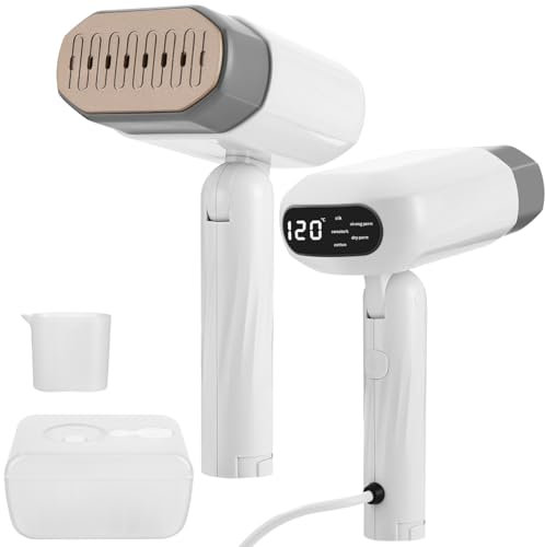 Zhufas Vaporizzatori da viaggio 1800W, Ferro da Stiro Verticale a Vapore Portatile, Serbatoio Grande da 260ml, Mini Stiratrice Verticale 20s Riscaldamento, Dimensioni Compatte per Casa e Ufficio