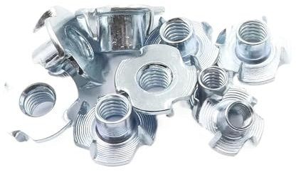 80 pezzi di dadi a quattro griffe zincati, dadi a impatto a quattro punti in acciaio al carbonio, adatti for la manutenzione di mobili in legno