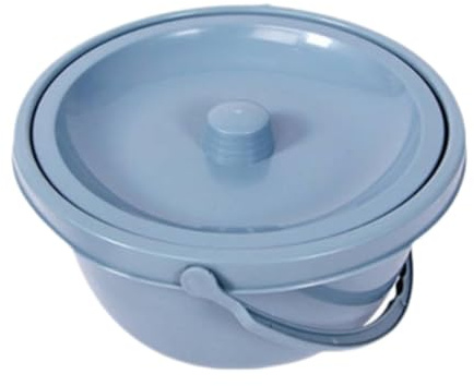 perfeclan Pot de Chambre, Seau de Toilette Portable avec Couvercle Anti-Odeurs et Poignée, Urinoir en PP Résistant, Chaise Percée pour Tente, Chambre, Bateau, Crachoir pour Homme et Femme