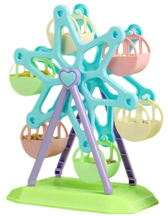 Jouet Roue Panoramique Pour - ABS 18x18x20 Cm | Roue Recherche De | Nourriture Pour Les Grands Perroquets | Perchoir Et Mangeoire Pivotantes | D'entraînement Drôle Interactif Pour Perroquet