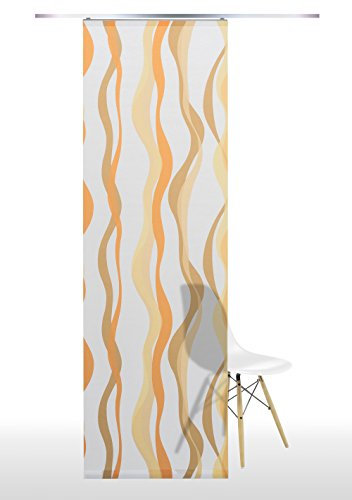 Flächenvorhang Stoff Pisa Schiebevorhang, Design Wellen orange 60 x 245 cm