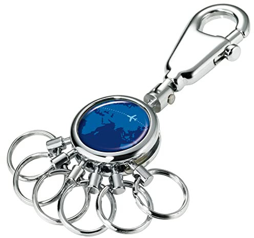 Troika Schlüsselhalter – Schlüsselanhänger mit Karabinerhaken – 6 ausklinkbare Ringe zur Schlüsselorganisation – verschiedene Designs erhältlich - das Original von Troika (Around The World)