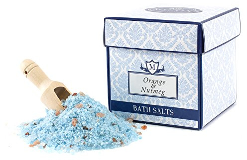 Mystix London | Orange et muscade – Sels de bain 100% naturels | Un mélange de sels d'Epsom, minéraux de la mer Morte et rose de l'Himalaya | Parfait comme cadeau | Fait main au Royaume-Uni