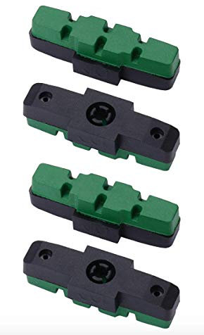 BBB Cycling Fahrrad Bremsschuhe HydroStop, BBS-09 Bremsklötze für Fahrräder / Elektrofahrräder, 2 Paar (4 Insgesamt), Grün