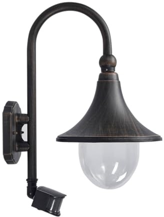 Lindby Outdoor Wall Light Daphne dimmable with Motion Detector (Antique, Vintage) in Black Made of Aluminium (1 Light Source E27) from wall lamp for Exterior/Interior Walls House Terrace und