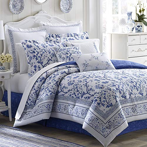 Laura Ashley Charlotte sängkläder set, bomull, blå, kung