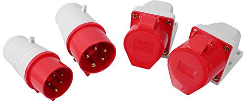 CEE Stecker & Wandsteckdose in 16A & 32A auswählbar (Stecker 16A)