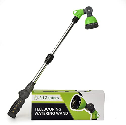 Watering Wand 18- 24, Zinc Alloy Handle, Stainless Steel Tube, Ratcheting Head, Thumb Control and Soft Handle.