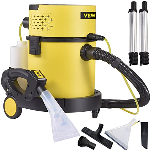 VEVOR 4in1 Waschsauger Nass-/Trockensauger 1200W Teppichreiniger Nasssauger 20L Kapazität Polsterreiniger Gerät HEPA&Schwamm Filter Industriestaubsauger 17Kpa Ideal für Haus Hof Garage Werkstatt