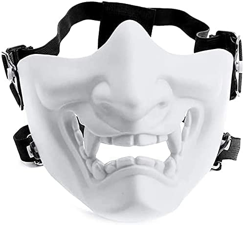 Airsoft - Máscaras protectoras a la moda, monstruo demonio malvado, Kabuki, samurái, Hannya Oni, máscara protectora de media cara, baile de máscaras, Halloween, cosplay