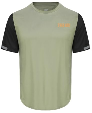 REYSHIONWA Maglia da uomo per mountain bike e mountain bike, leggera, ad asciugatura rapida, a maniche corte, Verde, M