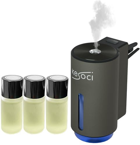 KESOCI Profumatore Auto Ricaricabile Intelligente con 3 Fragranze da 10 ml - Deodorante Auto - Profumo Macchina (Fresh Essence Collection)