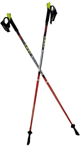 LEKI Nordic Walking Speed Pacer Vario Ultra Lightweight Carbon Poles Red 125cm