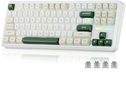 Redragon K734W 75% Wireless Mechanical Keyboard RGB - White & Green