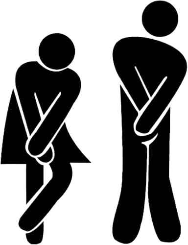 Modernes Schwarzes WC Schild Selbstklebend mit Männer Frauen Symbol Toilettenschild,3D Türschild aus Acrylglas, Selbstklebend, Mann & Frau Design, Laser geschnitten für Badezimmer, Gäste-WC