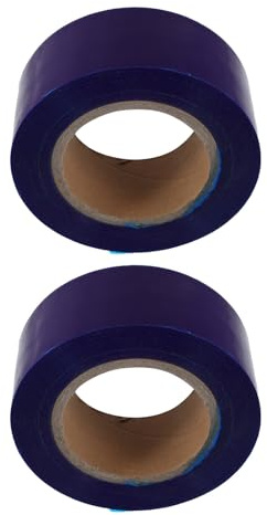 LOLIPPYY 2 Rollos Cinta Protectora Azul de PE para Llantas de Coche Film Protector de Borde de Neumático Antirayaduras para Ruedas y Bujes Fácil Instalación y Retirada Sin Residuos