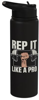 Hammer Curls Bodybuilding Fitness Workout Gym Stainless Steel Insulated Water Bottle