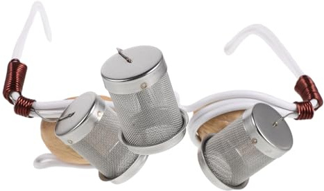 Healeved Gafas de Moxibustión para Ojos 3 Copas de Malla, Diseño de 3 Barriles, Metal y Material Natural, Reutilizable para Cuidado Ocular en Casa Spa