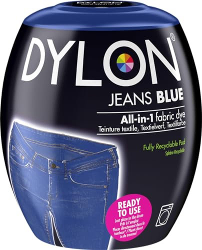 DYLON Washing Machine Fabric Dye Pod for Clothes & Soft Furnishings, 350g – Jeans Blue