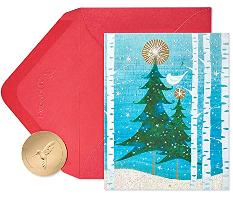Papyrus Tarjetas de Navidad en caja con sobres, paz y felicidad, pájaro de nieve (20 unidades)