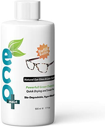 Ecomoist Brillenreiniger 500ml, Linsereiniger und optische Reiniger. Nachfüllung Flasche