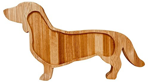 Bantlou Lustiges Charcuterie-Servierbrett in Dackel-Form, Bambus-Käse-Tablett, Servierplatte, 2,2 cm, ultra-dickes Käsebrett für Partys und einzigartiges Geschenk
