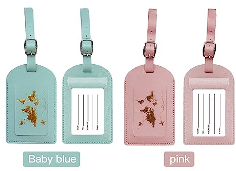 LJFEA Etichette per Valigia da Viaggio - Accessori per Bagagli con Tag per Identificazione - Set di 2 Etichette per Valigie - Ideali per le tue Vacanze e il Deposito Bagagli durante il Viaggio