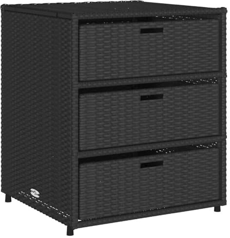 vidaXL Armoire de Rangement de Jardin Noir 55x59x69 cm résine tressée