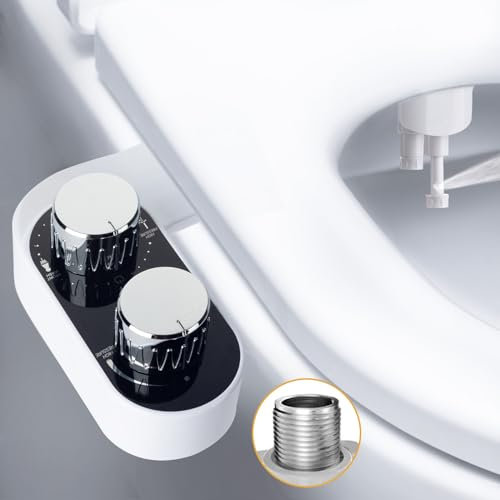 COSYLAND Bidet – Ultradünner Bidet Einsatz für Toilette mit selbstreinigender Doppeldüse (Front- und Heckreinigung), einstellbarer Wasserdruck, Popodusche