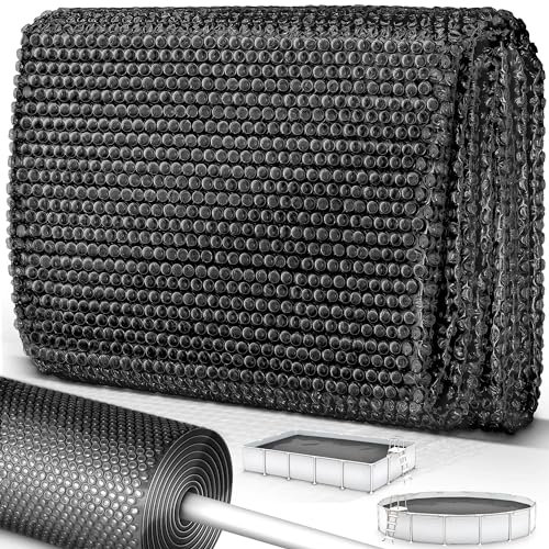 tillvex Bâche à Bulles pour Piscine Ronde et rectangulaire | Bâche de Protection Solaire de 120 µm d'épaisseur | Découpe individuelle | Chauffage de Piscine pour Eau Chaude (Noir, 1000x500 cm)