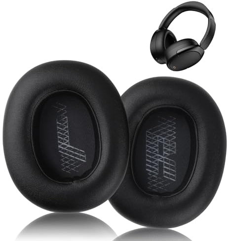 Ersatz-Ohrpolster für JBL E65 (E65BTNC) / Live 650 (650NC 650BTNC) / Live 660 (660NC 660BTNC) / Duet NC, Ohrpolster mit weicherem Leder, Lärm und Dicker (Schwarz)
