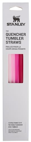 Stanley Reusable Quencher Straws | 4-Pack of BPA-Free, Reusable Straws for Clean Drinking | Perfect for Stanley's 30oz Tumblers | Pink