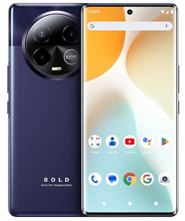 BLU | Bold K50 | 5G| 2024 | 3-Day Battery | Unlocked | 6.7β FHD+ 3D AMOLED | 256/8GB | Triple 64MP Camera | US Version | US Warranty | Purple