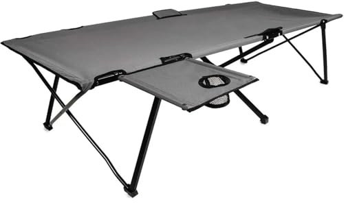 SUBLXPoten Campingsäng campingsäng med avtagbart sidobord, extra bred spjälsäng passar vuxna upp till 1,8 m 15 cm eller 136 kg, barnsängar och hängmattor camping