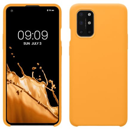 kwmobile Cover per OnePlus 8T Custodia - Back Case per Smartphone in Silicone TPU - Protezione Gommata - arancia fruttata