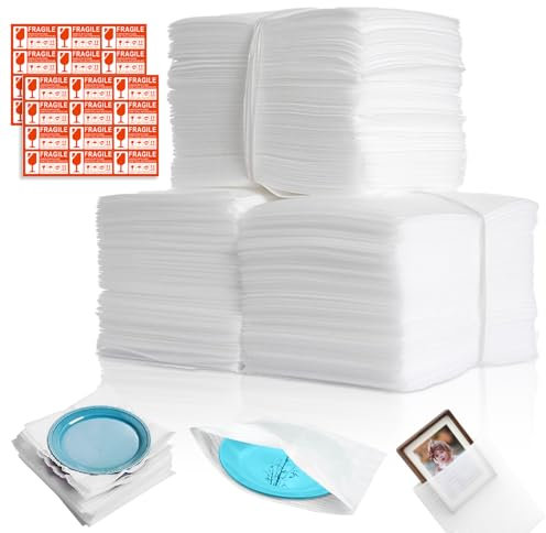 YSOOUA 100Stück Verpackungsmaterial Luftpolsterfolie Umzug 20 x 20cm Schaumfolie Schaumstoffverpackung Umzugsverpackung für Umzugskartons Kartons Geschirr Gläser Weinflaschen Versand (100Stk 20*20CM)