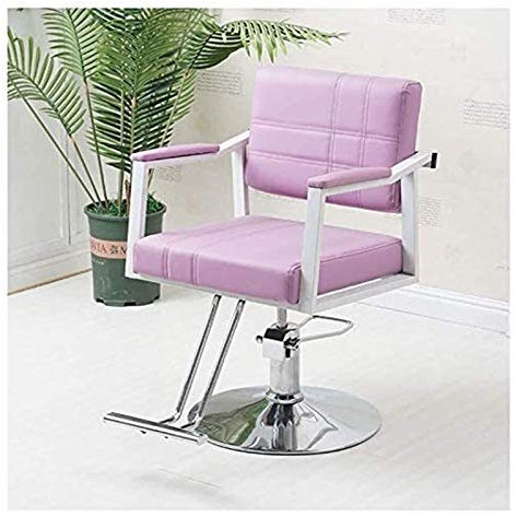 Vintage Pink Salon Chair Hydraulic Beauty Equipment Heavy Duty Reclining Hair Styling Chair for Hairdresser Max Load Capacity 420 lbs Barber Chairs Hairdressing Lift Chair