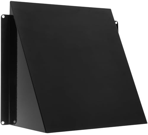 Vent Systems 8 x 8 Inch Vent Cover - Galvanized Steel Dryer Vent Cover/Deflector - Black Exhaust Vent Guard for Indoor/Outdoor/Wall/RVs/Trailer - Air Vent Hood - Ventilation System Protection