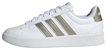 adidas Women's Grand Court 3.0, White/Cyber Metallic, 6.5