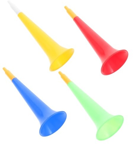 SOIMISS Bocinas De Fiesta y Juguetes De Bocina De Fútbol Para Niños, Tamaño Estándar, Plástico Durable, Colores Surtidos, Accesorio De Animación Para Partidos y Eventos Deportivos, Set De 4 Piezas